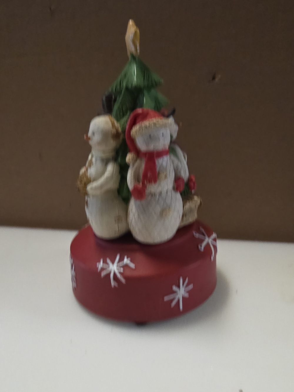 Hallmark Red and Green Snowman Tree Music Box